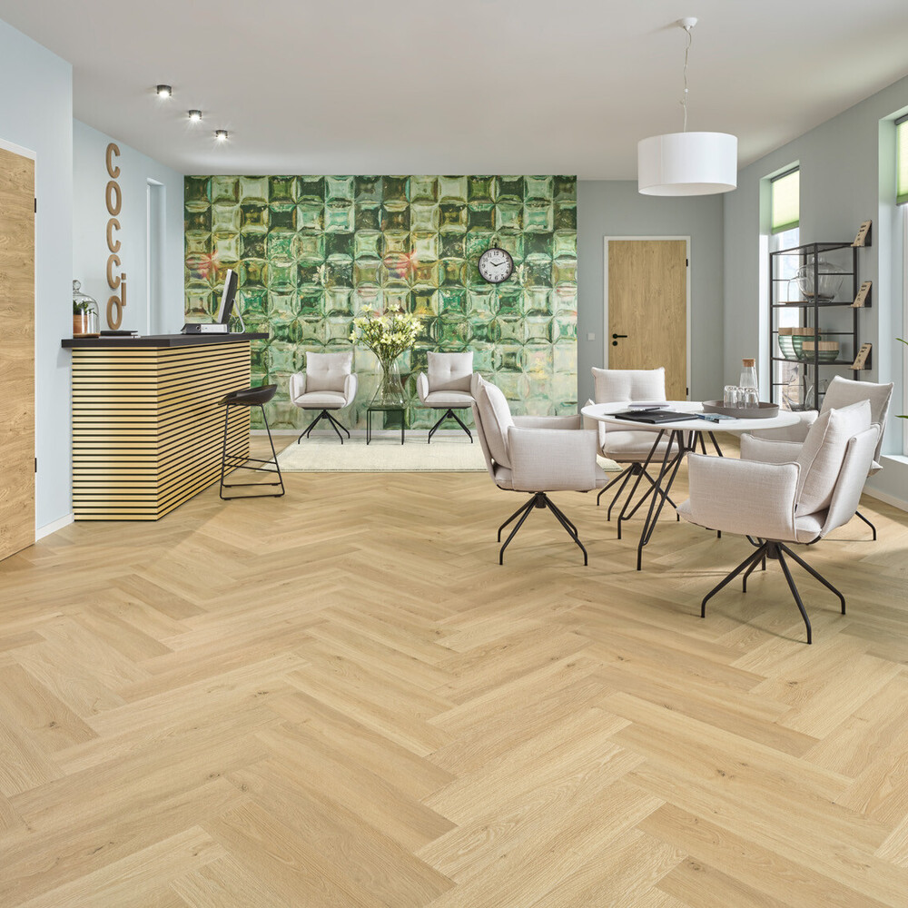 Joka 555 Wooden Styles Click - 704H Oak Blond EIR (Fischgrät)