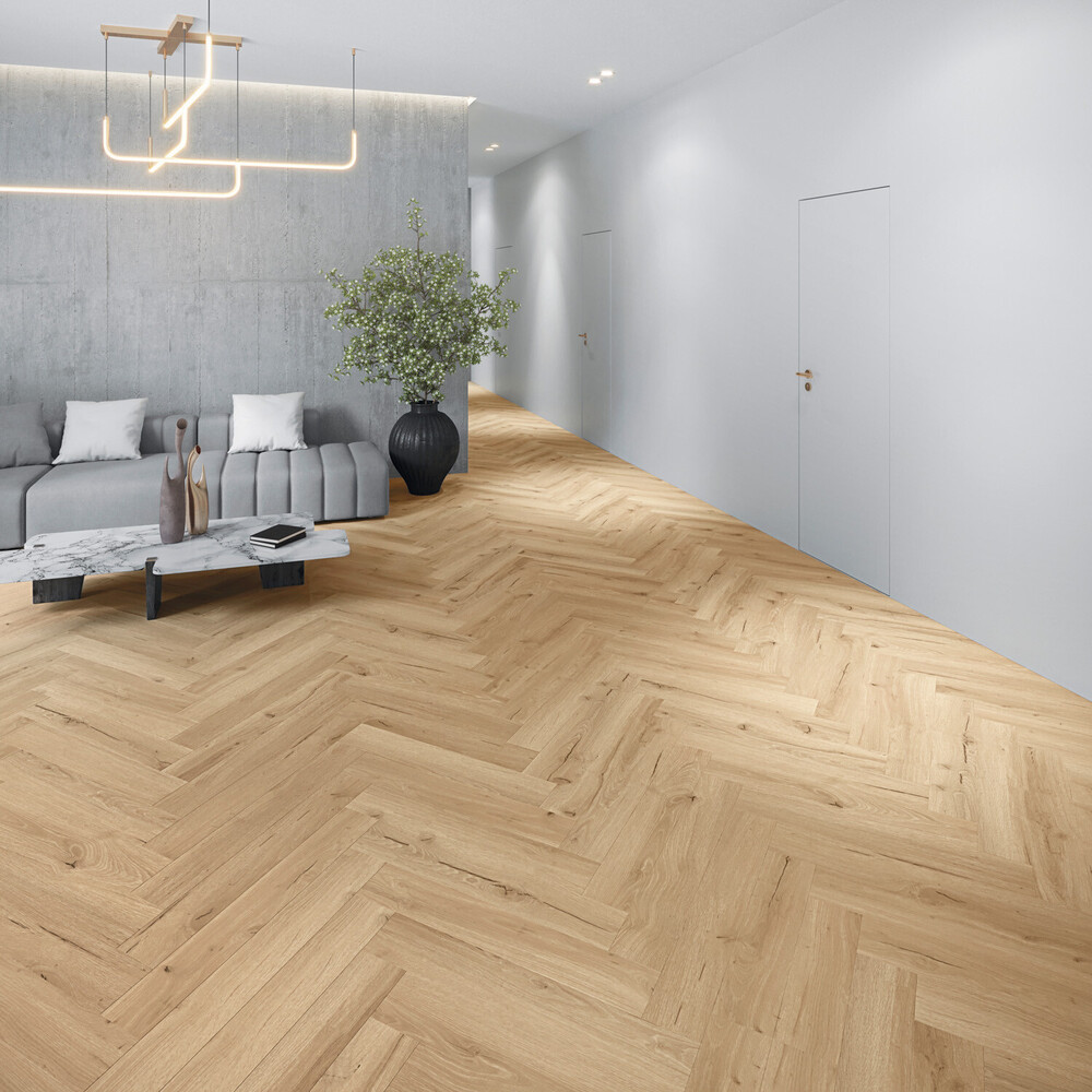 Joka 555 Wooden Styles - 6702 Oak Cream EIR (Fischgrät)